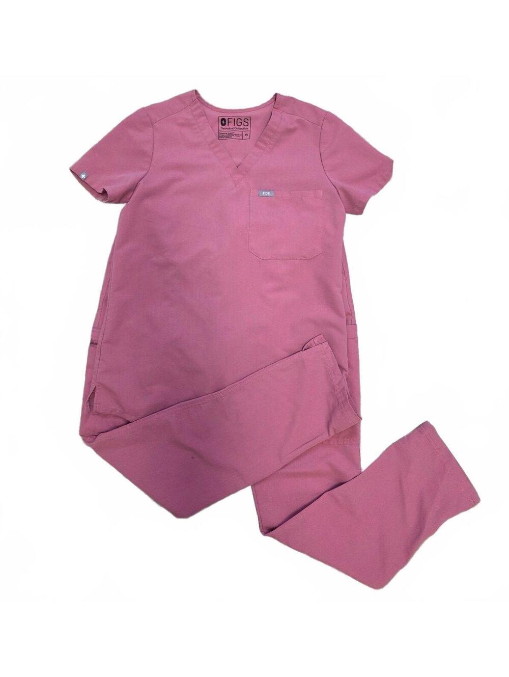 Figs Womens Technical Collection Scrubs Rose Pink Size XSMALL nurse Healthcare